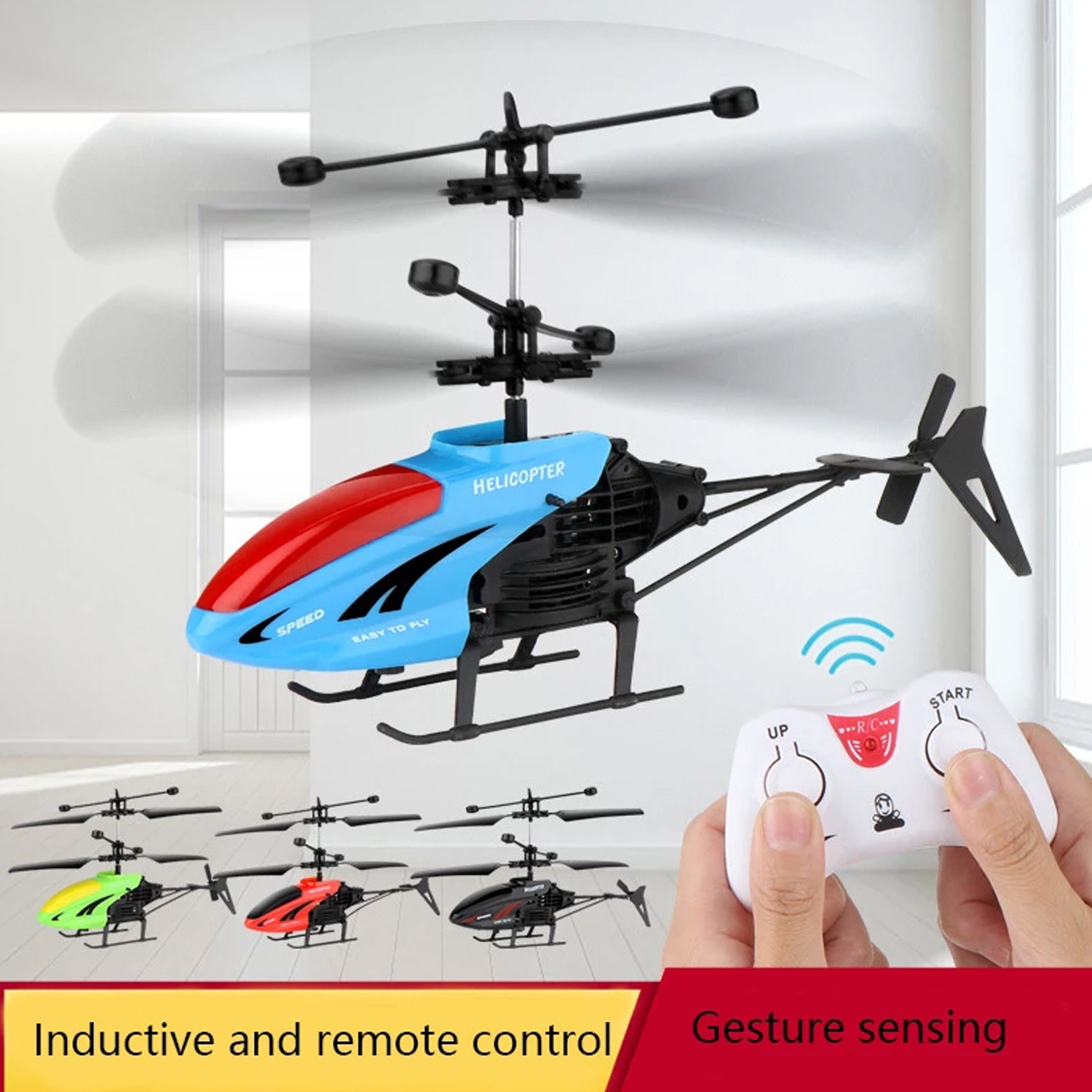 Remote Control Helicopter with USB Chargeable Cable for Boys and Girls – Sensor Flying RC Helicopter Toy with Automatic Take-Off and Remote Control – Pack of 1
