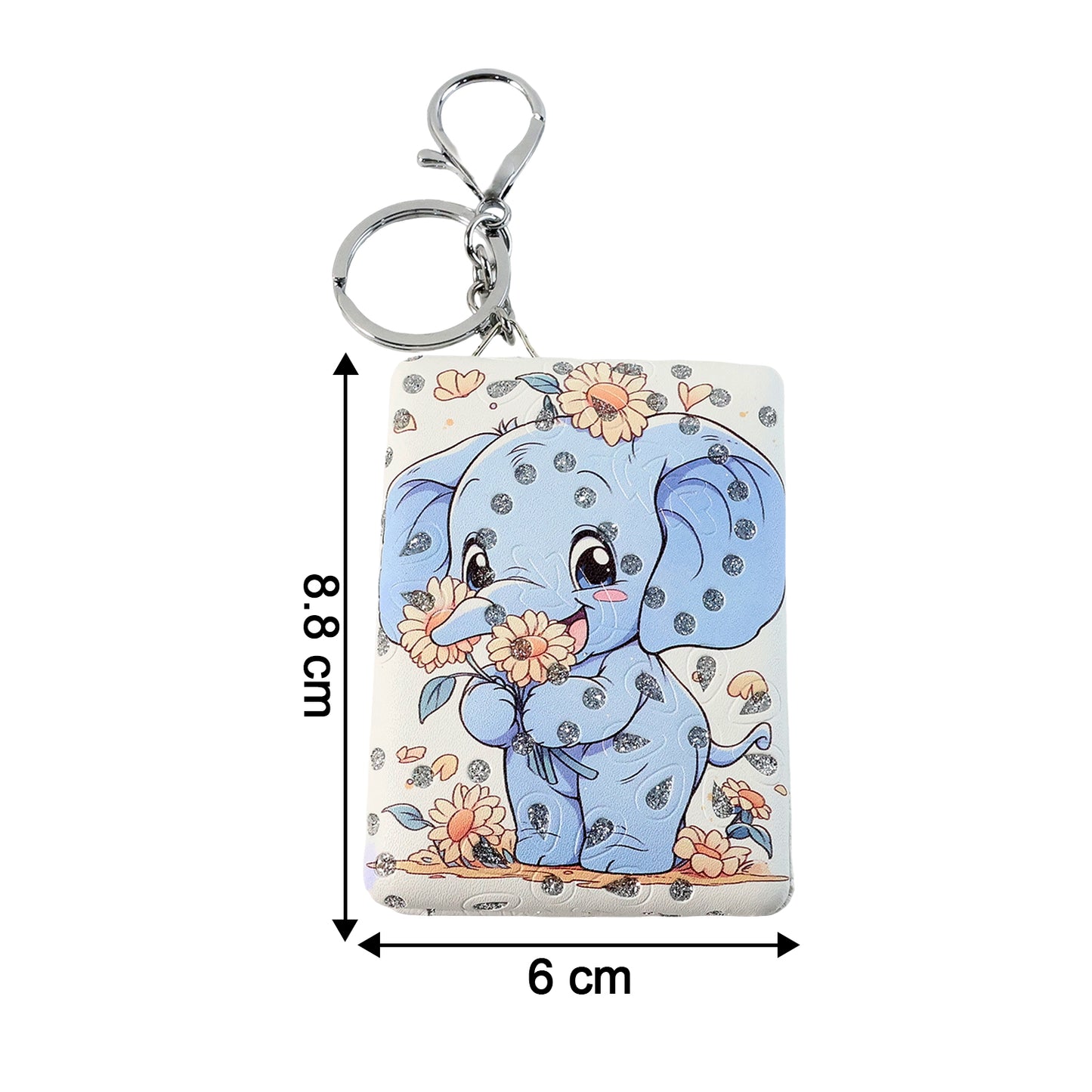 Foldable Mirror Keychain – Cute Elephant Compact Portable Handheld Mirror (1 Pc)