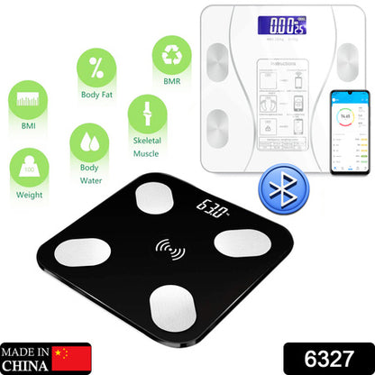 Bluetooth Smart Body Fat Scale Digital BMI Weight Machine with Body Composition Analyzer and OKOK App Support for iOS and Android (1 Pc)