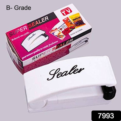 B Grade Mini Portable Plastic Bag Sealer Machine for Food Storage and Snack Packaging Handheld Heat Sealing Device (1 Piece)