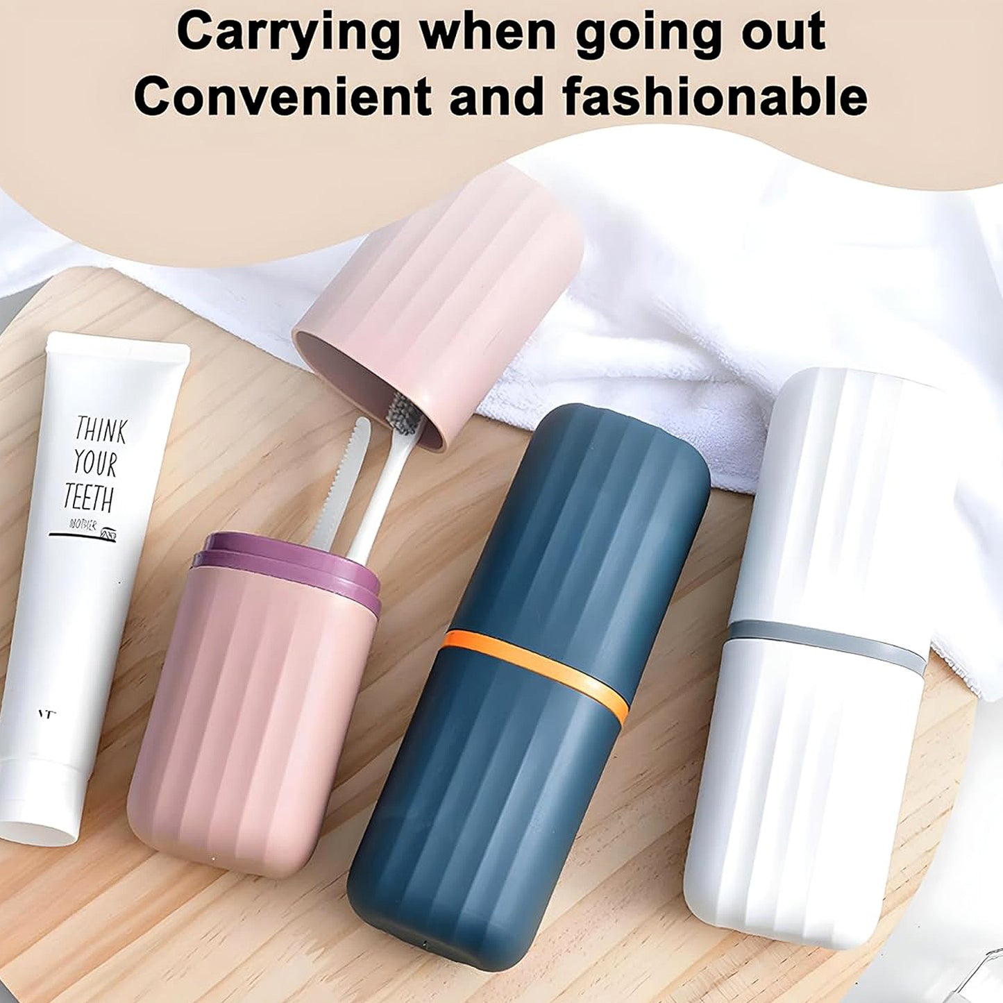 Multifunction Portable Travel Toothbrush Case Toothbrush and Toothpaste Holder Travel Toothbrush Storage Box, Portable (2 Pc)