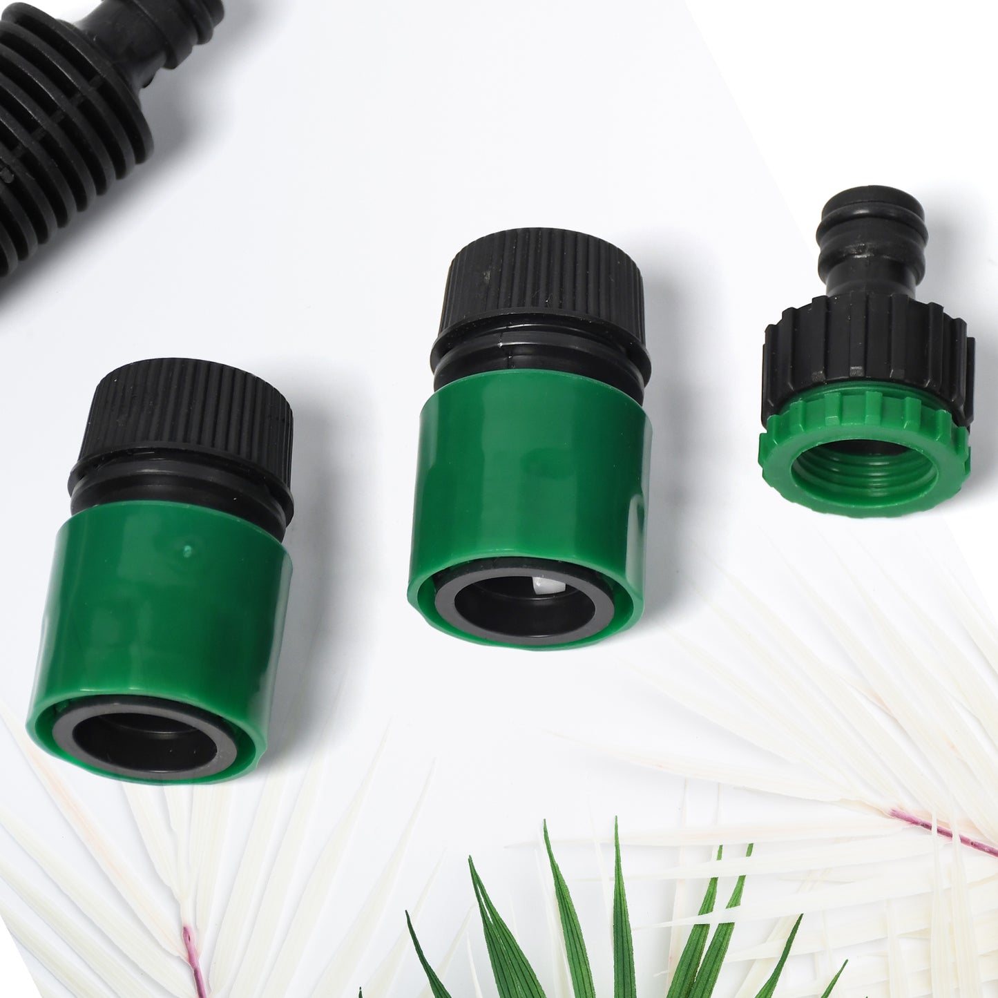 Garden Water Hose Pipe Tap Nozzle Connector Set Spray Nozzle Hose Lock Adapter Fitting Kit for Garden Car Washing (1 Set)