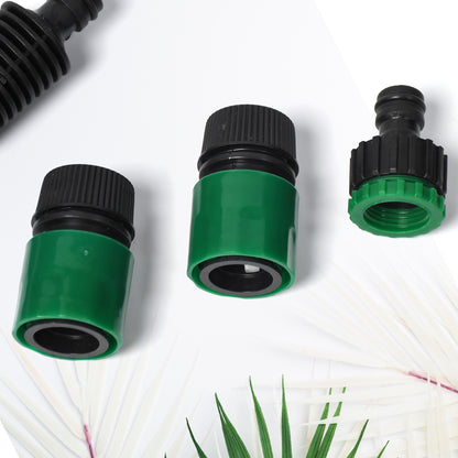 Garden Water Hose Pipe Tap Nozzle Connector Set Spray Nozzle Hose Lock Adapter Fitting Kit for Garden Car Washing (1 Set)