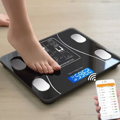Bluetooth Smart Body Fat Scale Digital BMI Weight Machine with Body Composition Analyzer for iOS and Android App (1 Pc)