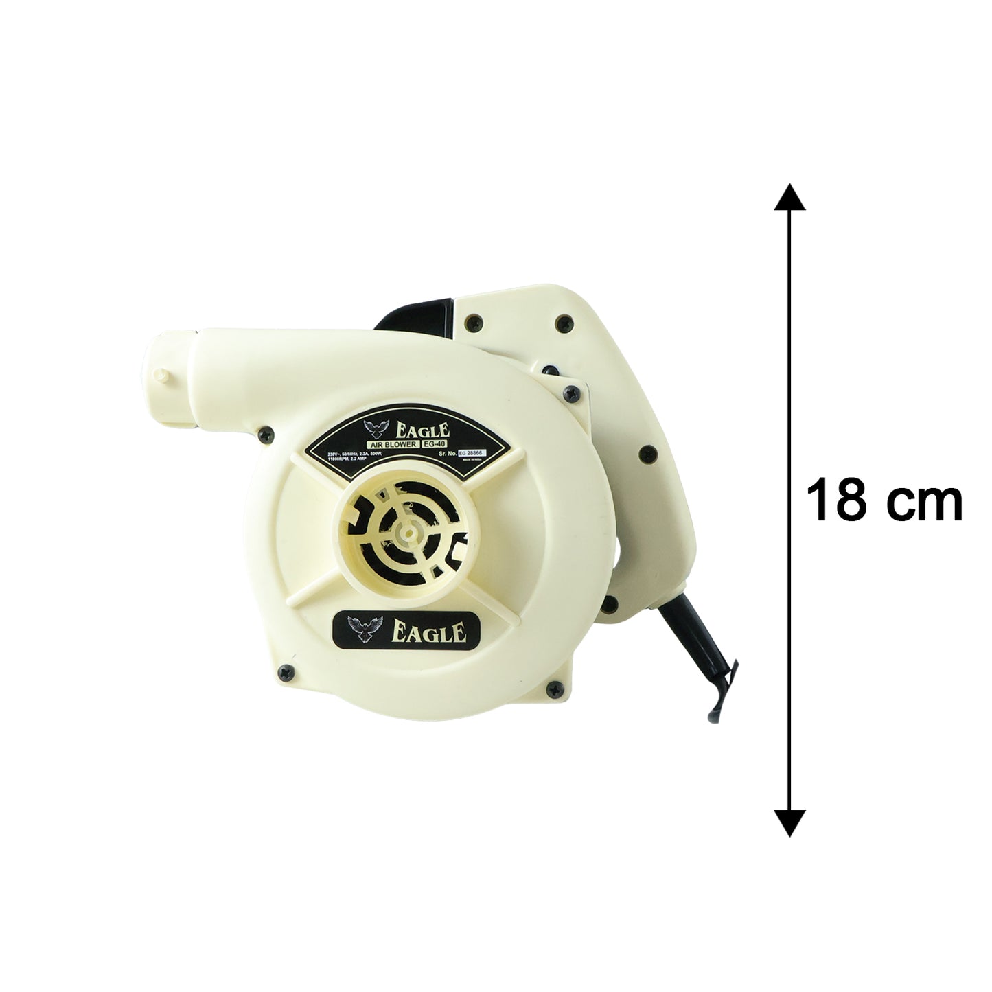 Eagle EG40 500W Electric Air Blower High Speed Dust Cleaning Machine for Computer, Home, Electronics, Workshop and Car Cleaning