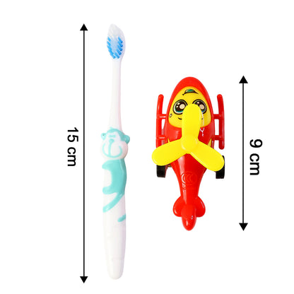 Kids Toothbrush and Helicopter Toy Set – Fun and Engaging Oral Care Combo for Kids | Includes Airplane-Themed Toothbrush and Colorful Helicopter Toy | Perfect for Little Ones