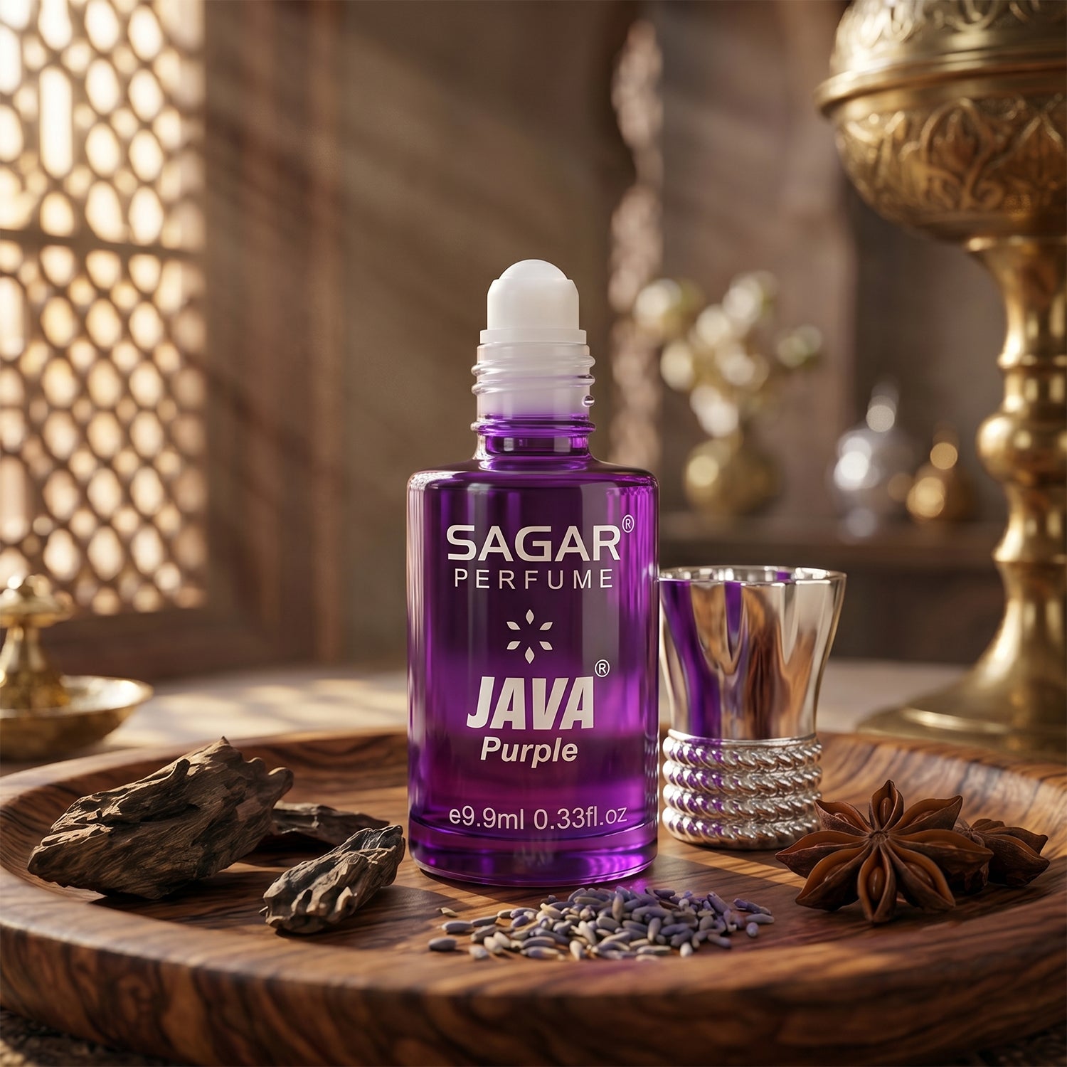 Sagar Java Purple Roll On Attar, Alcohol Free Long Lasting Perfume Oil for Men and Women, 9.9 ml