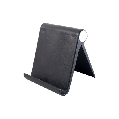Plastic Foldable Desktop Mobile Stand for Tabletop Viewing, Video Calls, Gaming and Hands-Free Use – Adjustable Slim Design | Black