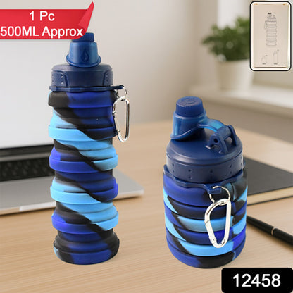 Foldable Silicone Water Bottle – 500 ML | Leak-Proof, Portable Sports, Travel