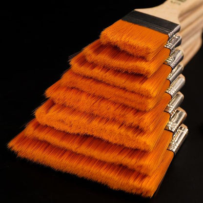 Artistic Flat Paint Brush Set of 12 – Professional Synthetic Flat Brushes for Acrylic, Watercolor and Oil Painting