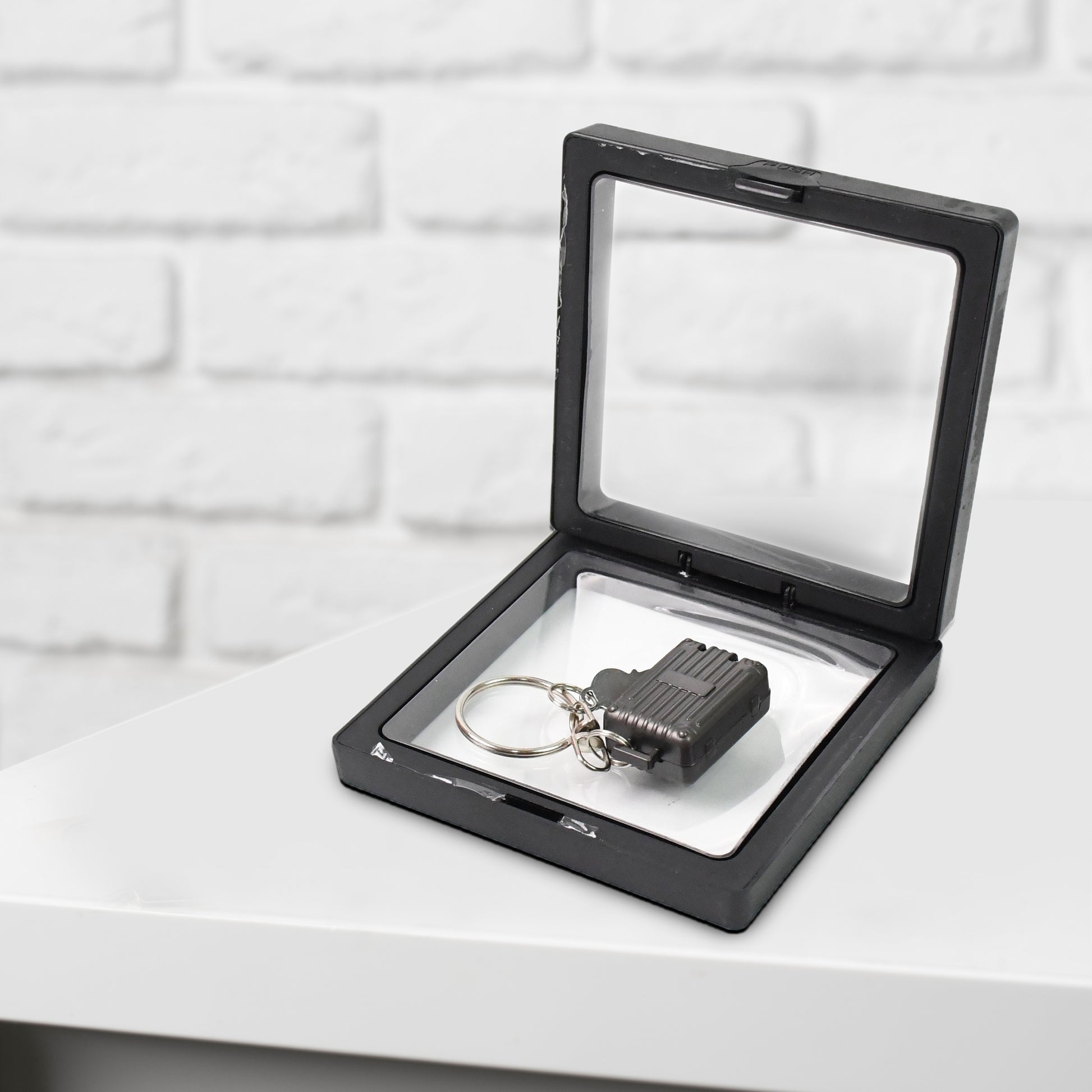 Suitcase Shape Nail Clipper Keychain With Key 3d Floating Frame Display Case (1 Set)
