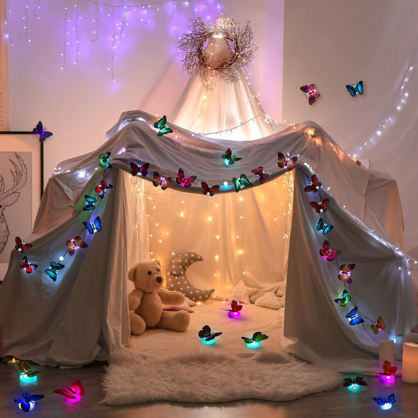 Butterfly 3D Illusion LED Night Lamp Decorative Light for Bedroom, Drawing Room, Lobby and Kids Room (1 pc)