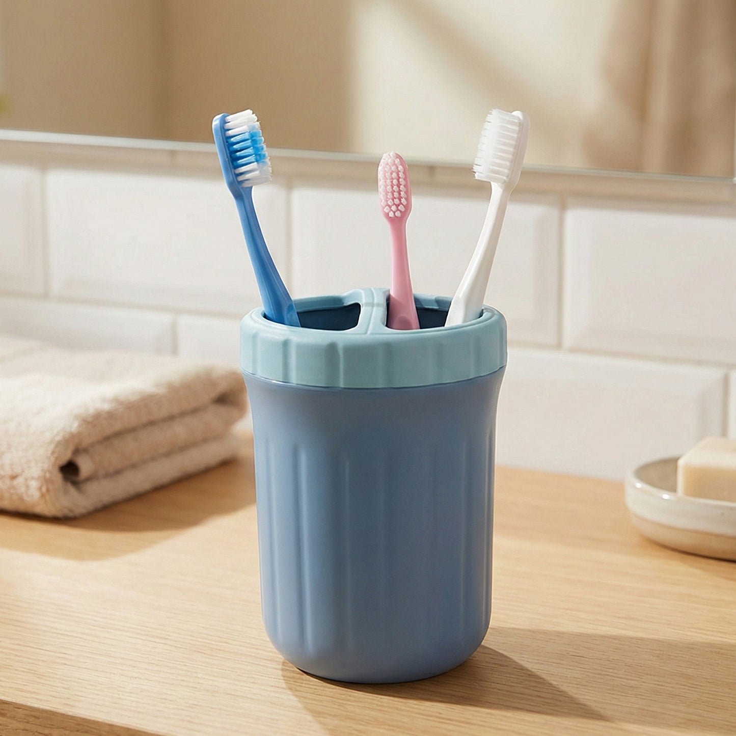 Multipurpose Soap Dispenser with Utility Holder for Kitchen & Bathroom Use – Hand Pump Liquid Dispenser and Storage Holder Set (1 Set)