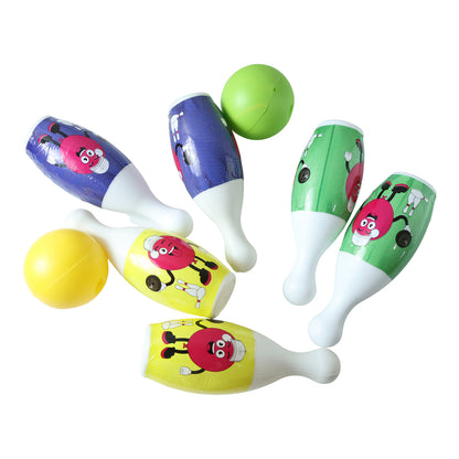 Kids Bowling Set With 6 Colorful Pins And 2 Balls (1 Set)