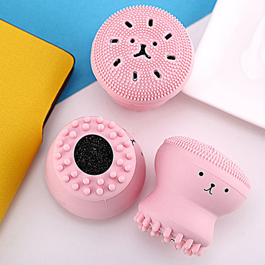 Cute Octopus Silicone Facial Cleansing Brush and Face Scrubber Massager for Deep Cleansing, Exfoliation and Skincare (1 Pc)