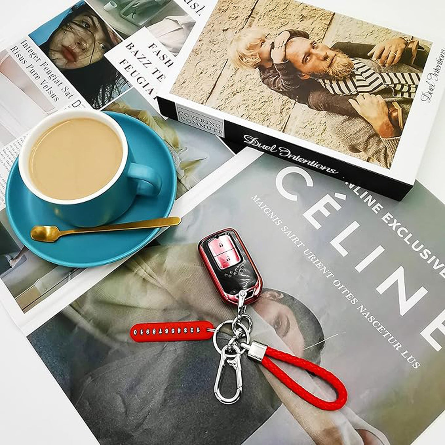 Anti-Lost Keychain with Number Plate for Keys, Bags, Luggage, Wallets & Personal Items | Durable Braided Key Tag for Easy Identification & Loss Prevention (1 Pc)
