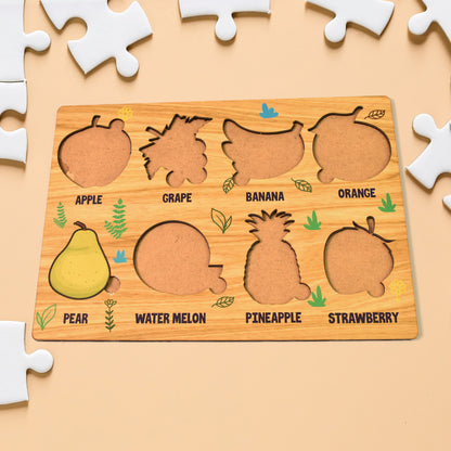 Wooden Fruit Shape Puzzle Board for Toddlers and Kids – Educational Learning Toy for Early Childhood Development