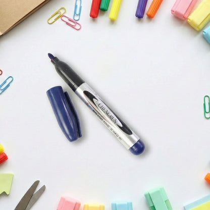 Premium Permanent Marker Pen with Thick Bold Chisel Tip | Quick-Dry Smudge-Proof Marker for Labeling, Office Work, Art, School Projects & Multi-Surface Writing (1 Pc)