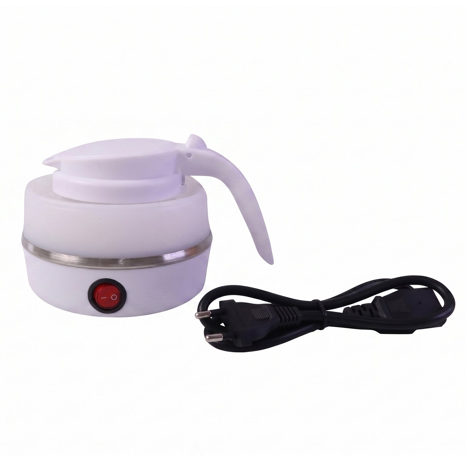Collapsible Travel Electric Kettle 600ml Foldable Portable Silicone Water Boiler for Tea, Coffee, Milk, Instant Noodles and Hot Water with Detachable Power Cord (1 Pc)