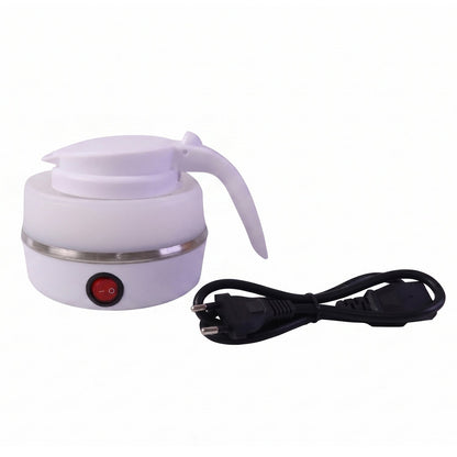 Collapsible Travel Electric Kettle 600ml Foldable Portable Silicone Water Boiler for Tea, Coffee, Milk, Instant Noodles and Hot Water with Detachable Power Cord (1 Pc)