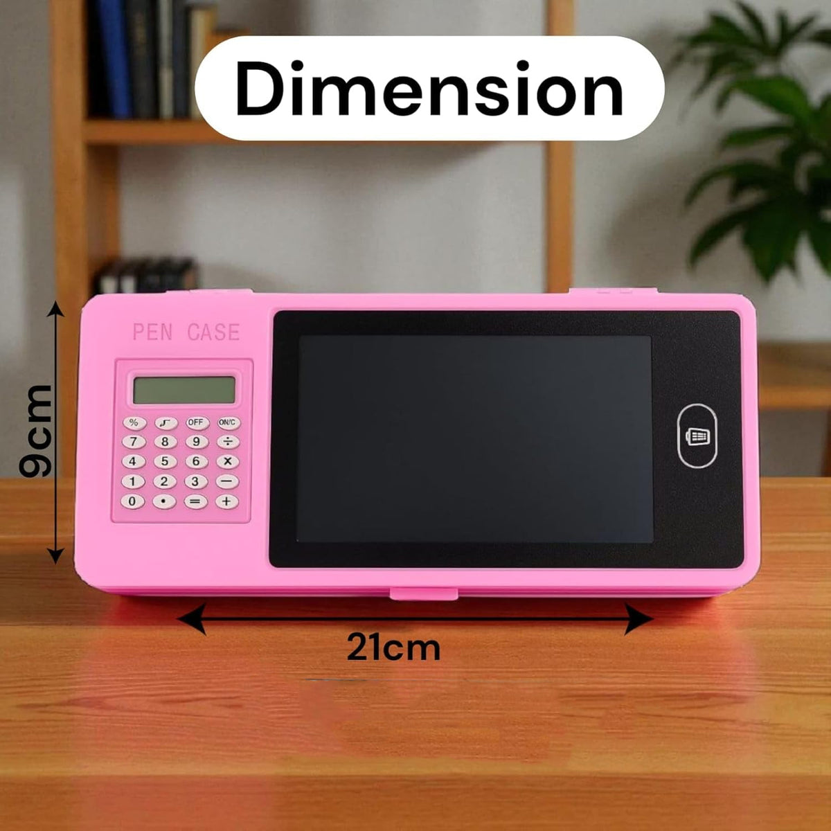 LCD Writing Tablet Pencil Case with Built-in Calculator | Digital Writing Pad and Stationery Storage Box for Students
