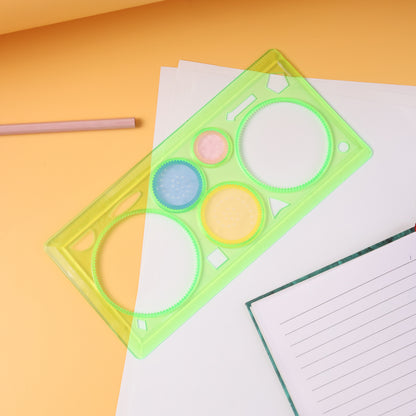 Design Ruler Spirograph Geometry Stencil Set with Interlocking Gears for Pattern Drawing Craft and School Projects (1 Set)