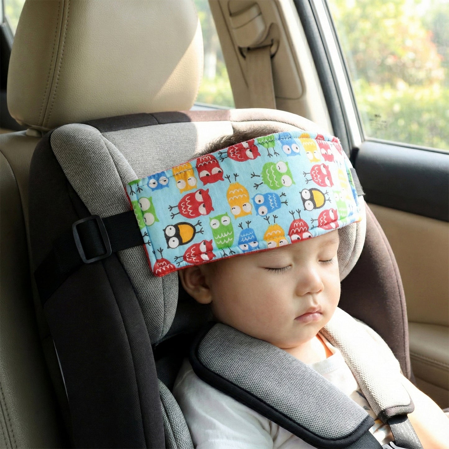 Adjustable Baby Car Seat Head Support Strap for Sleeping Infants and Toddlers – Soft Padded Safety Headband for Stroller, Car Seat and Travel Use (1 Pc)