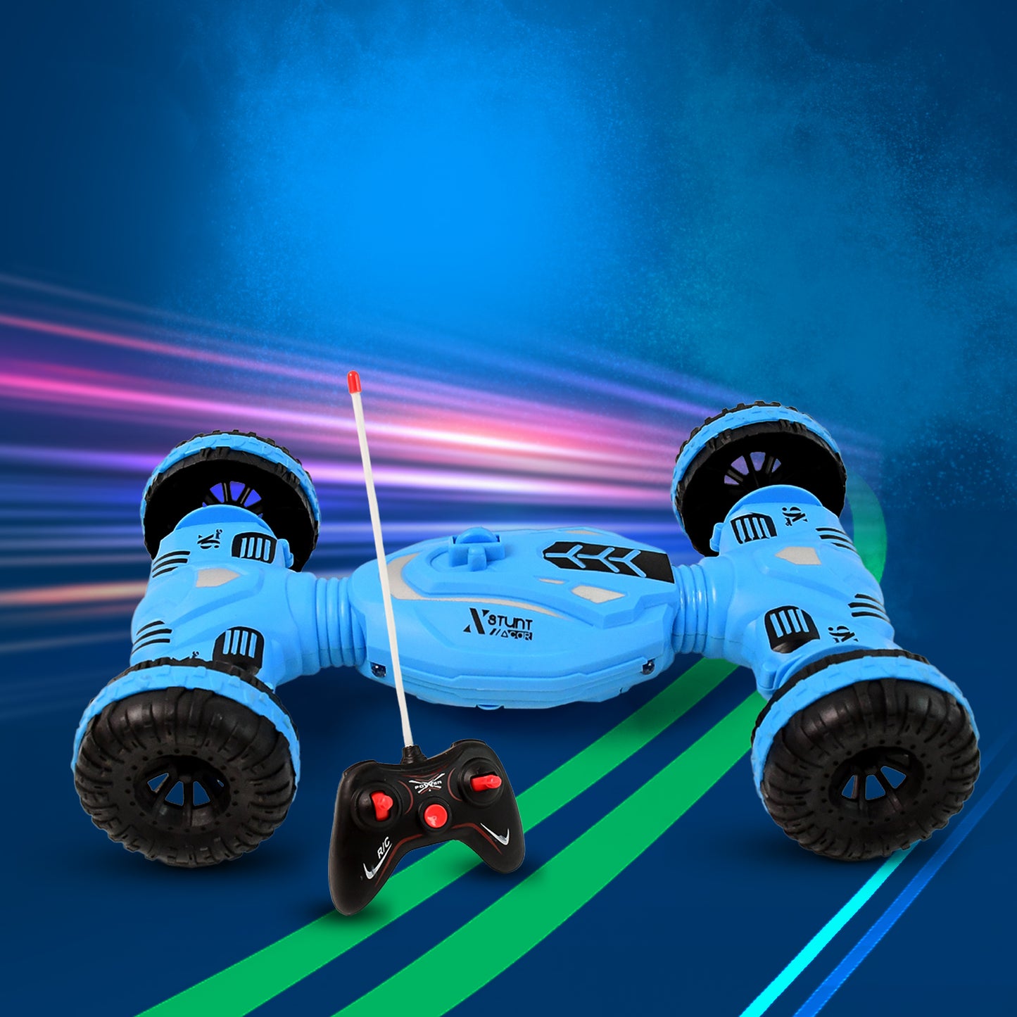 High-Speed Remote Control Stunt Car with 360° Rotation, Dual-Side Racing, 4-Wheel Drive and USB Rechargeable Battery (1 Set)