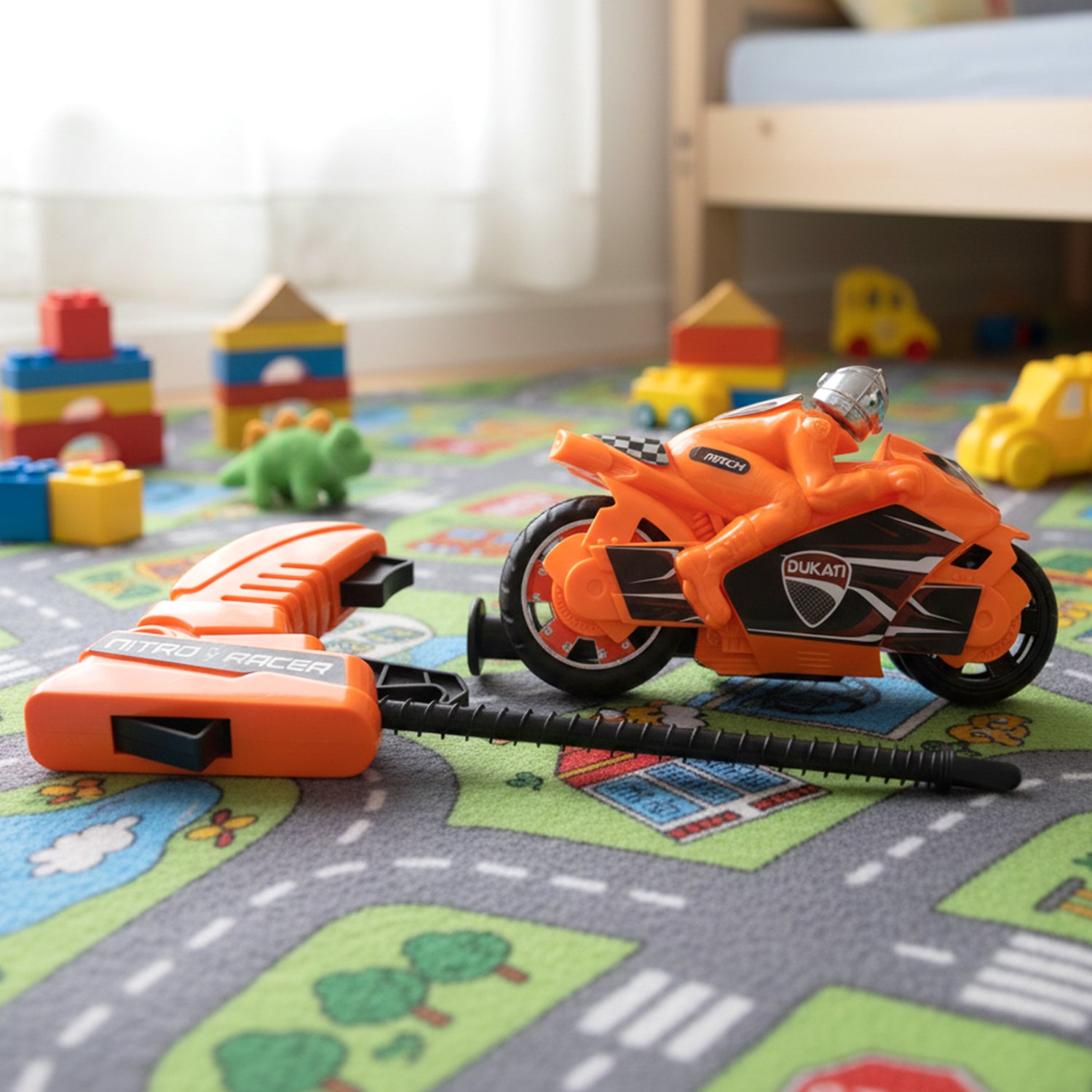 Launcher Bike Racing Toy For Kids With Manual Pull Launcher