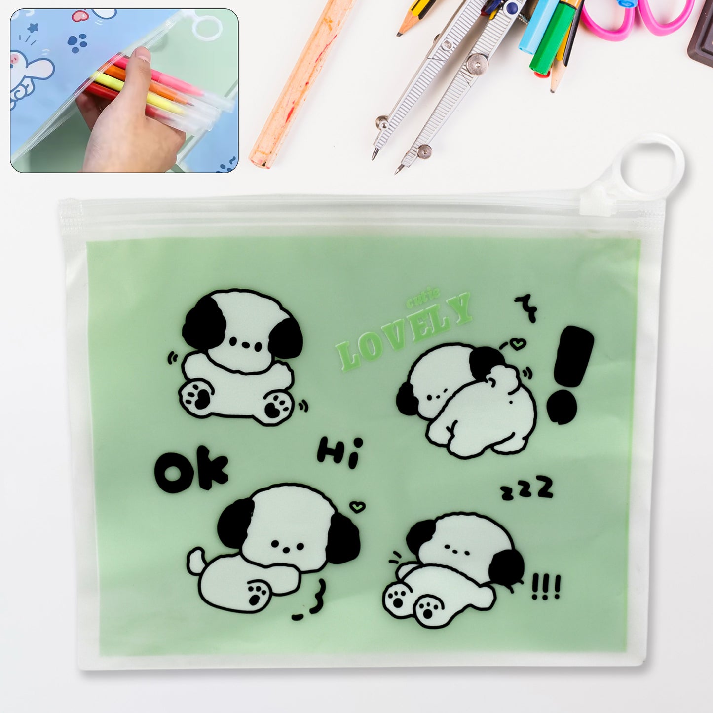 17577 Reusable Multipurpose Pouch Pen Pencil Stationary Case Travel Boys Girls Pouch With Zip For Travel School Stationary (1 Pc)