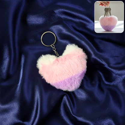 Soft Plush Cute Heart Keychain, Perfect for Key Rings, Bags, and Accessories – 1 Pc