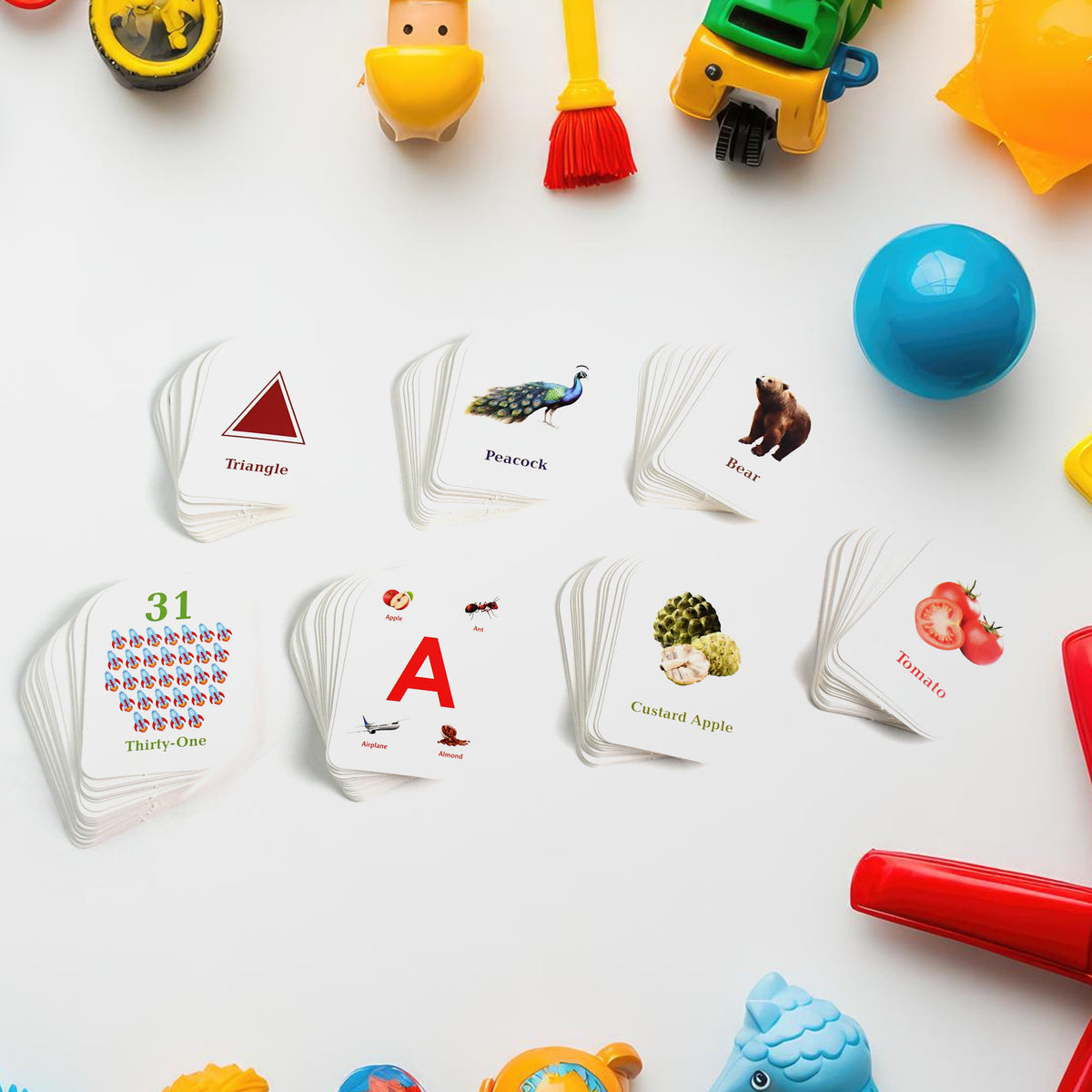 Kidkraft 7-in-1 Educational Flashcards Set for Kids – 224 Learning Cards for Alphabet, Numbers, Animals, Fruits and More