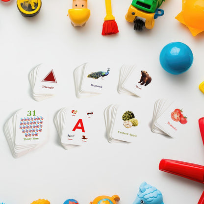 Kidkraft 7-in-1 Educational Flashcards Set for Kids – 224 Learning Cards for Alphabet, Numbers, Animals, Fruits and More
