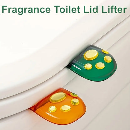 Fragrance Toilet Cap and Lid Lifter – Self-Adhesive Toilet Seat Cover Lifter Handle for Hygienic Toilet Lid Opening in Home, Office and Hotel (2 Pc Set)