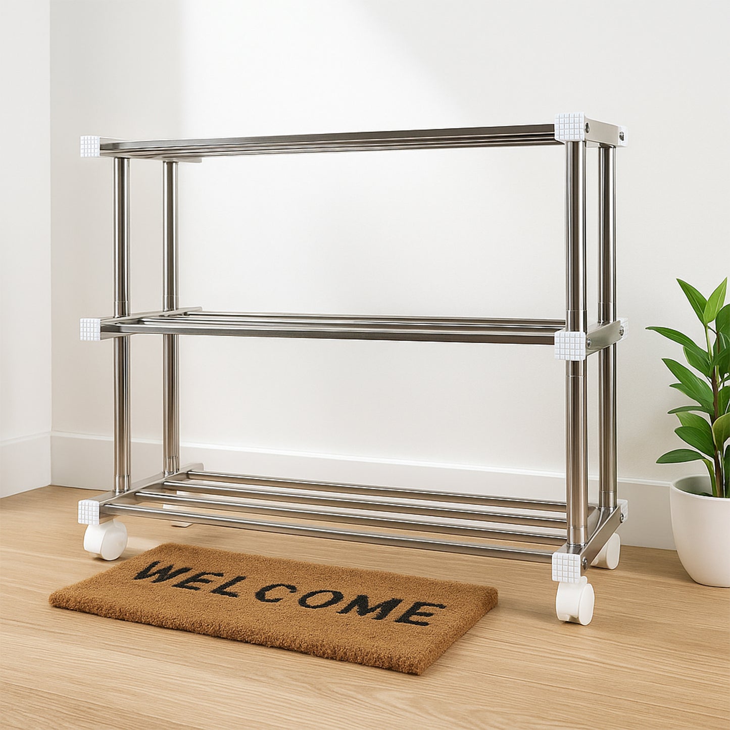 Supermom Stainless Steel Multipurpose Shoe Storage Rack - (1 Pc)