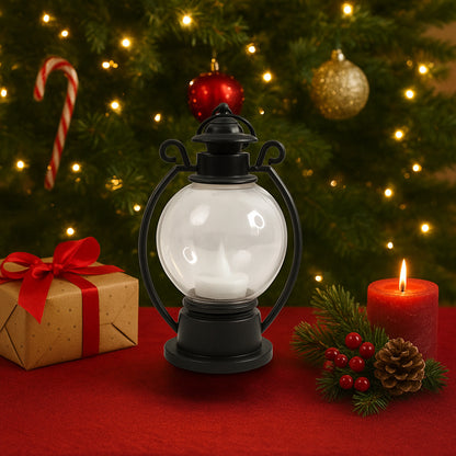 LED Storm Lantern Decorative Light Vintage Style Battery Operated Flickering Flame Candle Lamp for Home, Diwali, Christmas and Festive Decoration (1 Pc)