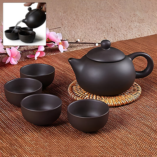 Oriental Style Tea Brewing & Serving Set for Home, Gifting, Office & Relaxation Rituals (5-Piece Set)