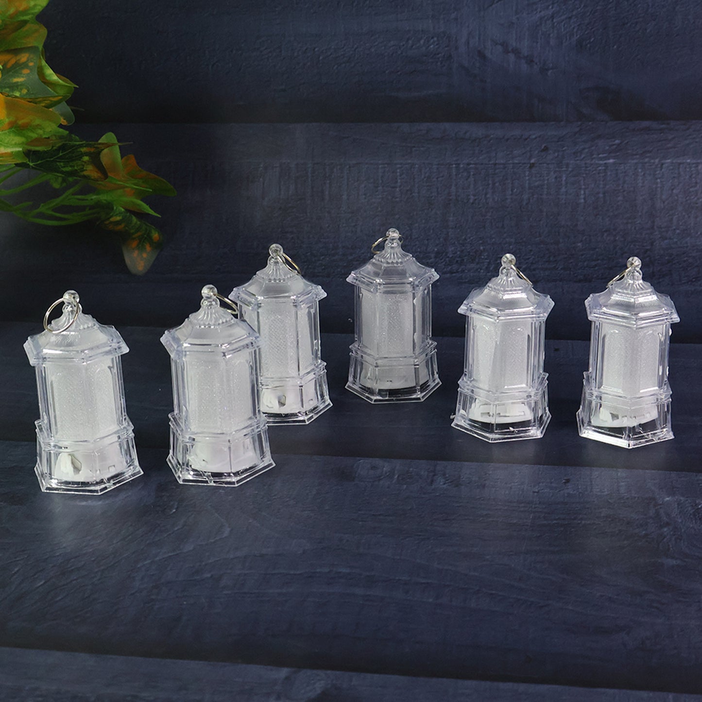 Set of 6 LED Hanging Lantern Style Decorative Flameless Candles Battery Operated Warm White Lamps for Home Decor Festivals Weddings Parties and Mandir Decoration