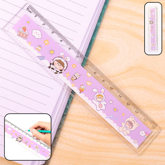 Premium Cute Cartoon Plastic Ruler for Kids (1 Pc) – Durable School Measuring Scale Kit with Clear Markings for Drawing, Geometry, Craft Work & Classroom Use