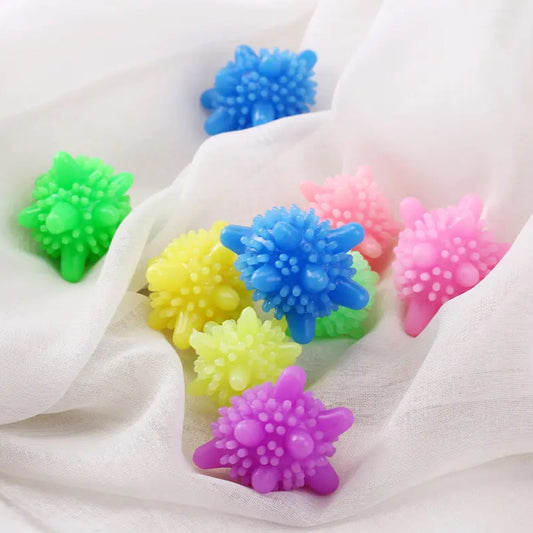 Soft Star Laundry Dryer Balls and Washing Machine Laundry Balls for Fabric Softening, Anti-Tangle Clothes Cleaning (10 Pieces, Multi Color)