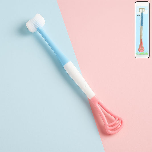2-in-1 Baby Tongue Cleaner &amp; Oral Massager Stick – Soft Silicone Brush Head (1 Pc)with Gentle Scraper for Safe Daily Oral Hygiene