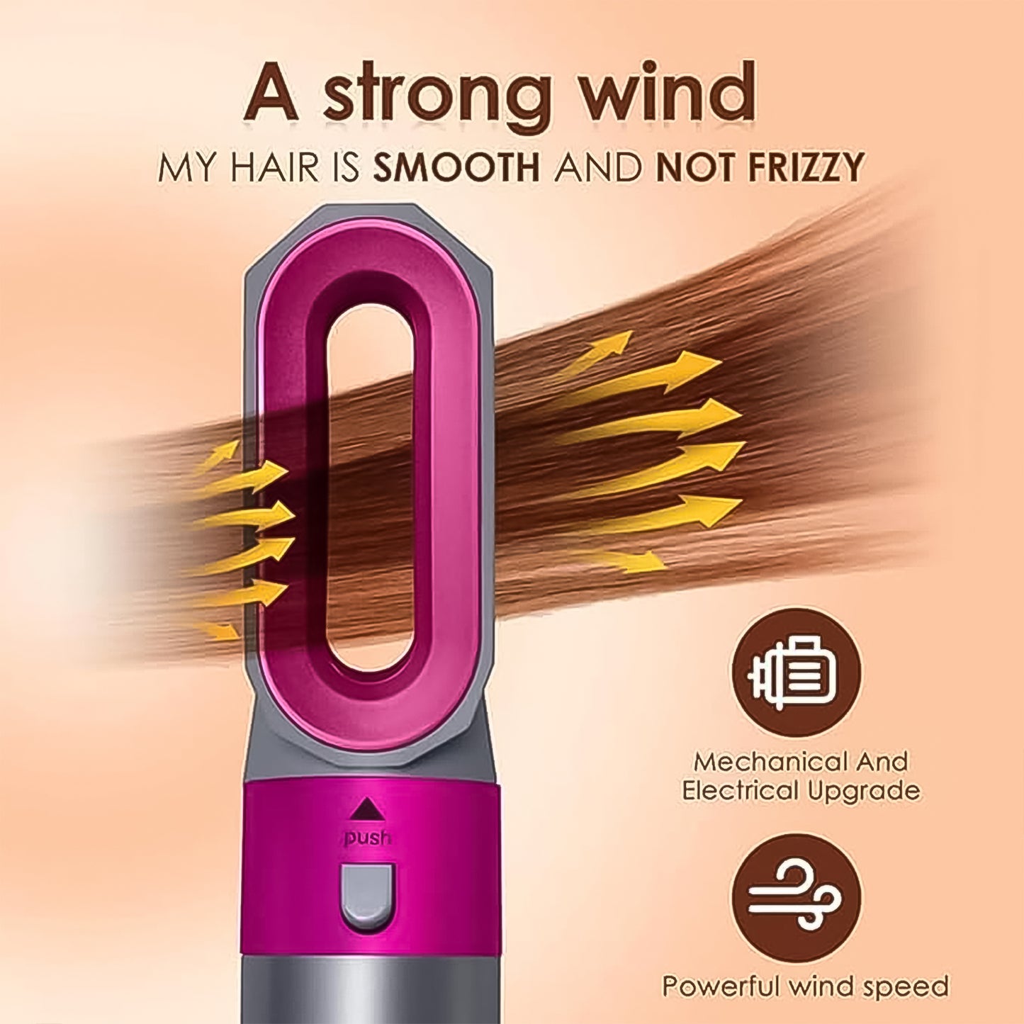 5 In 1 Hair Dryer Brush Hot Air Styler 1000W Multifunction Hair Styling Tool with Detachable Brush Heads for Drying, Straightening, Curling, Volumizing and Combing