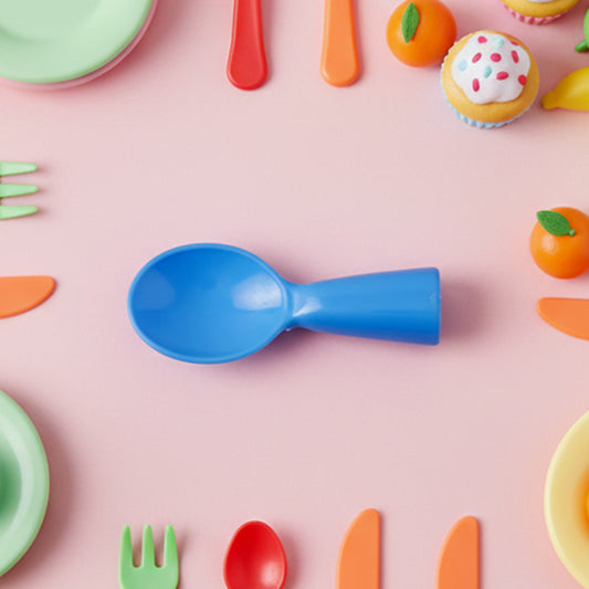 Mini Finger Spoon Toy – Cute Tiny Plastic Spoon for Pretend Play, Dollhouse Kitchen Set, and Creative Roleplay – Safe, Lightweight and Bright-Colored Collectible for Kids (1 Pc)