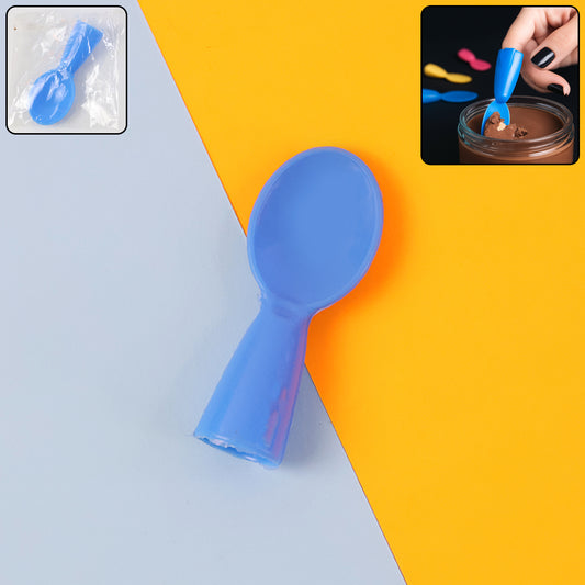 Mini Finger Spoon Toy – Cute Tiny Plastic Spoon for Pretend Play, Dollhouse Kitchen Set, and Creative Roleplay – Safe, Lightweight and Bright-Colored Collectible for Kids (1 Pc)