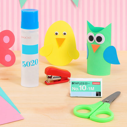 Kids Crafting and Stationery Set for School Projects, Arts & Crafts | Safety Scissors, Mini Stapler, Glue & Staples Kit for Kids Creative Activities (4 Pc Set)
