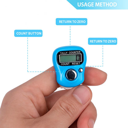 Digital Finger Tally Counter – Portable LCD Display Electronic Tasbeeh Counter with Reset Button and Adjustable Finger Strap for Counting, Meditation, Exercise and Chanting (1 Pc)