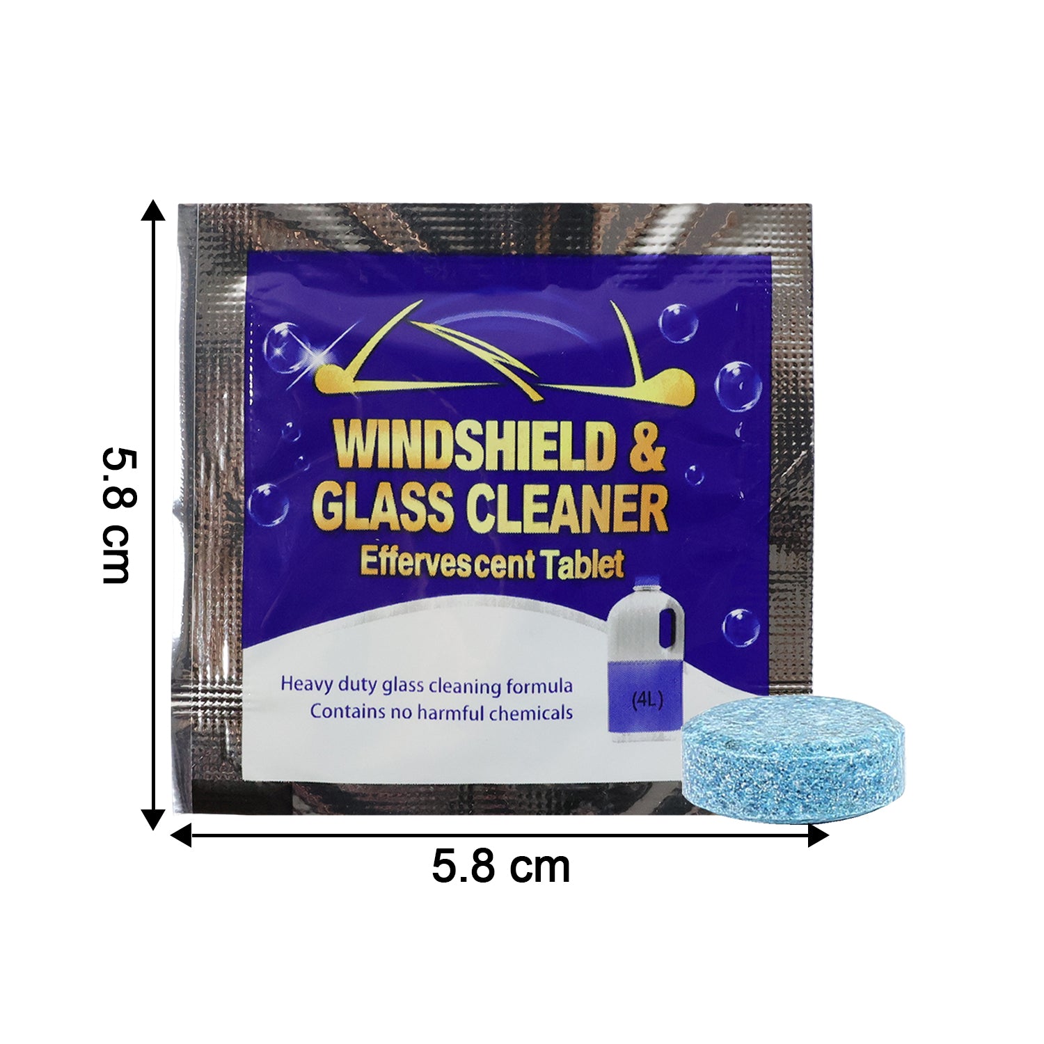 Auto Windshield Cleaner Glass Tablets, Car Wiper Detergent Effervescent Tablets (Pack of 10)