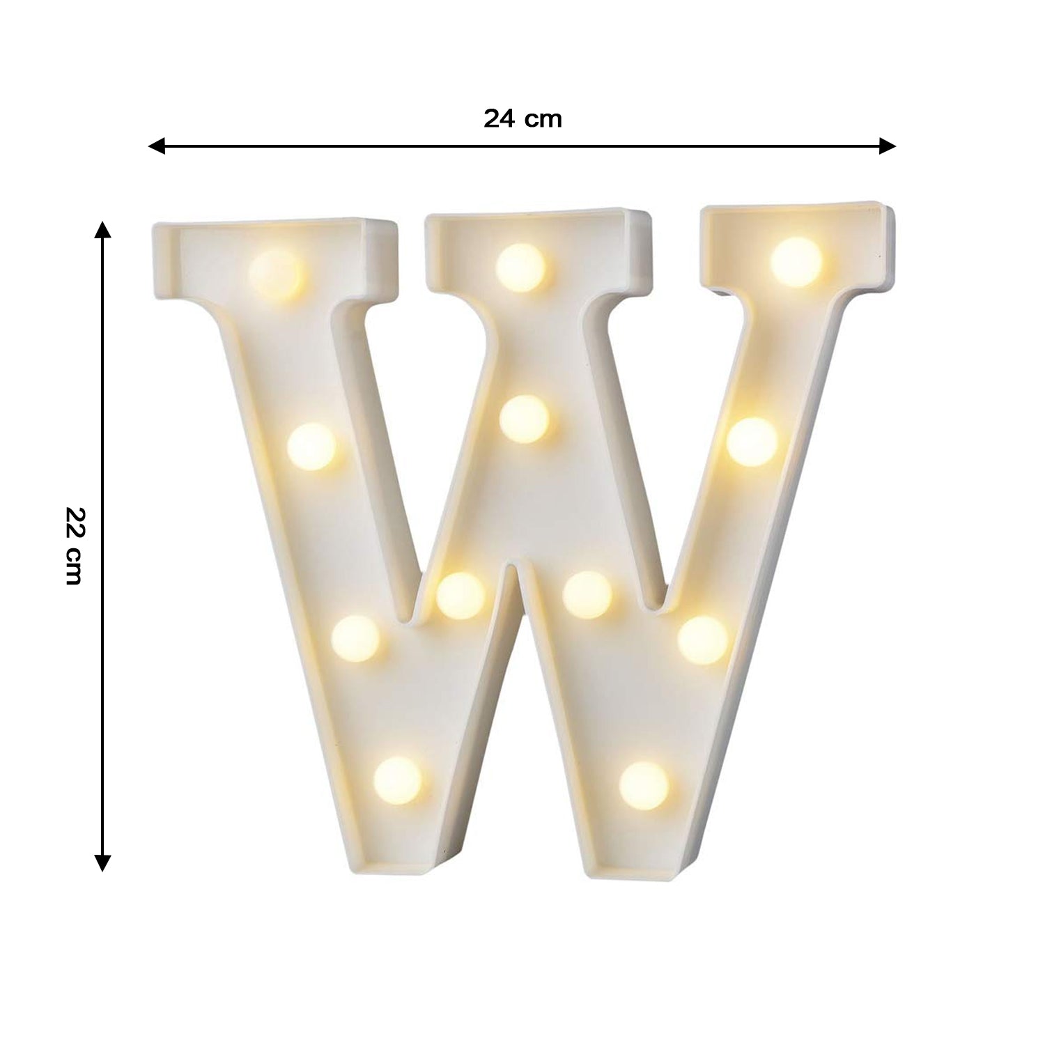 W Alphabet Shape LED Decorative Night Light Battery Operated Marquee Lamp for Kids Room Bedroom Party Home Decoration Wall and Table Decor