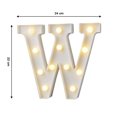 W Alphabet Shape LED Decorative Night Light Battery Operated Marquee Lamp for Kids Room Bedroom Party Home Decoration Wall and Table Decor