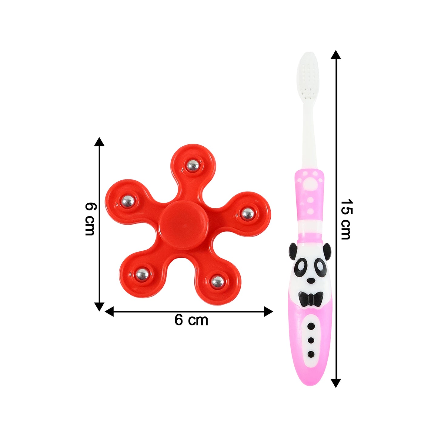 Kids Toothbrush and Fidget Spinner Toy Set – Fun and Interactive Oral Care Combo for Kids | Includes Cute Panda Toothbrush and Fidget Spinner | Perfect for Little Ones